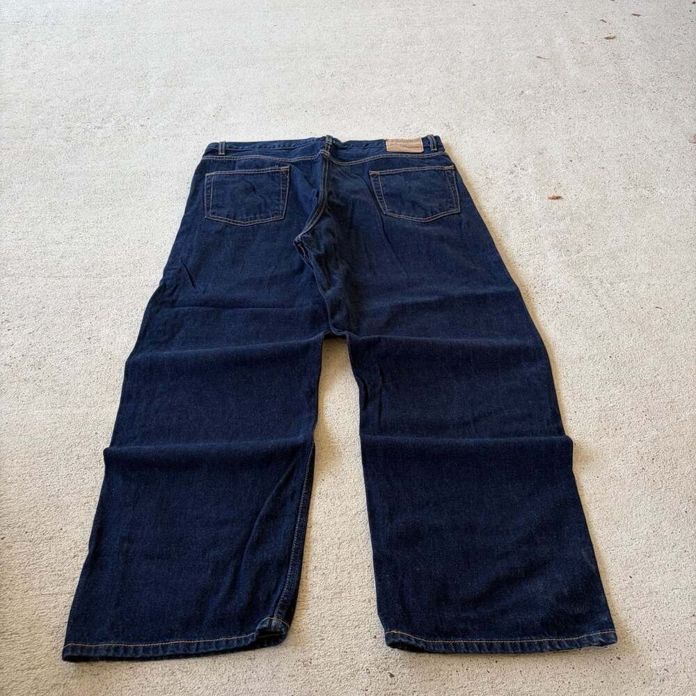 Levi Strauss Signature Loose Straight Dark Wash Denim Jeans Size W42 L32